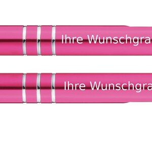 10 Kugelschreiber aus Metall / mit beidseitige Gravur / Farbe: pink