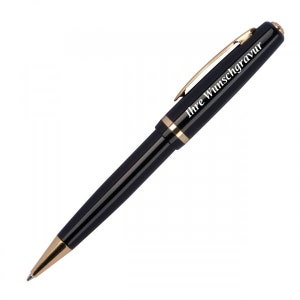 Twist ballpoint pen with engraving / made of metal / with gold applications