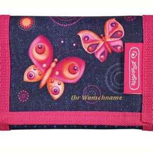 Kinder Geldbörse / Geldbeutel / Portemonnaie / "Schmetterlinge" / mit Gravur
