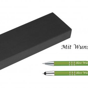 Writing set with engraving / touch pen ballpoint pen + mechanical pencil / light green