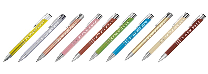20 Kugelschreiber aus Metall mit Gravur / 20 verschiedene Farben Bild 3