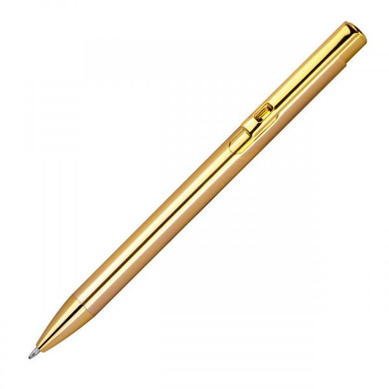 Retractable metal ballpoint pen with engraving / color: metallic gold image 5