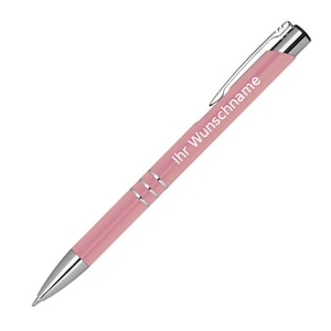 Kugelschreiber aus Metall mit Gravur / Farbe: rose' Bild 1