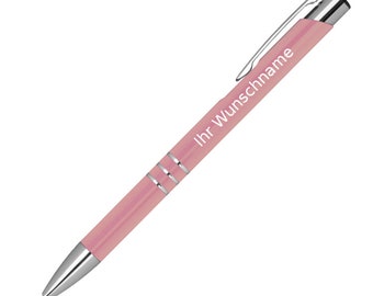 Kugelschreiber aus Metall mit Gravur / Farbe: rose'