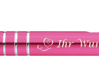 rose' aus Metall 10 Kugelschreiber mit Gravur "Herzen" Farbe rose' aus Metall 10 Kugelschreiber mit Gravur "Herzen" Farbe