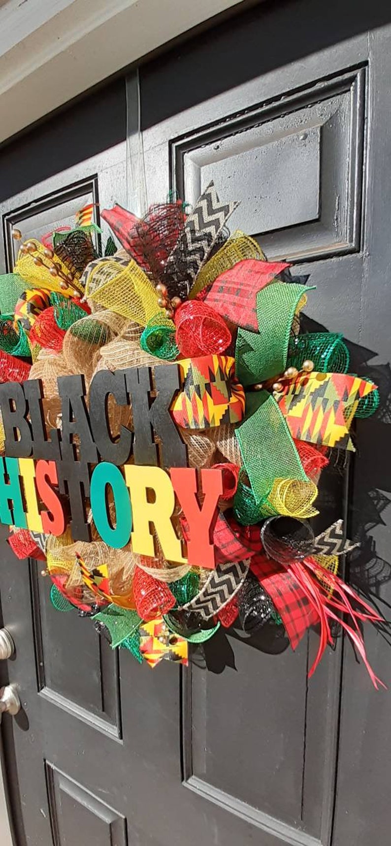 Black history wreath African wreath afrocentric wreath | Etsy