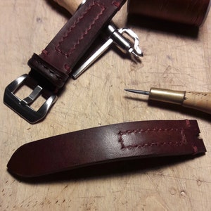 Leather watch strap 20mm
