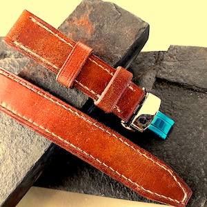 Vintage leather watch strap 20mm