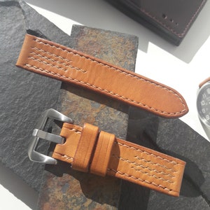 Watch strap calf leather vegetable tanning 20mm