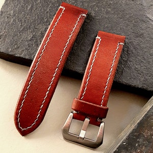 Full grain leather watch strap 24mm