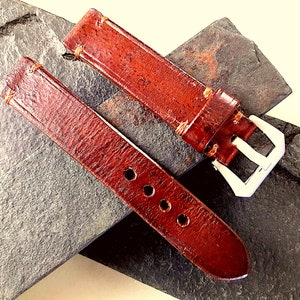 Vintage leather watch strap 20mm