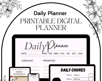Minimalistischer Tagesplaner Printable: To-Do Liste, undatiert (A4) (digitaler Download)