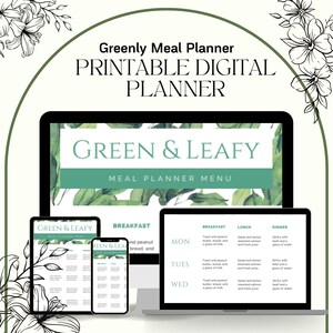Weekly Meal Planner Printable: Grocery List, A4/A5/Letter Sizes (PDF)