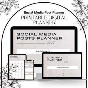 Social Media Content Calendar, Social Media Post Ideas, Social Media Post Planner, Social Media Planner, Content Printable Schedule Planner