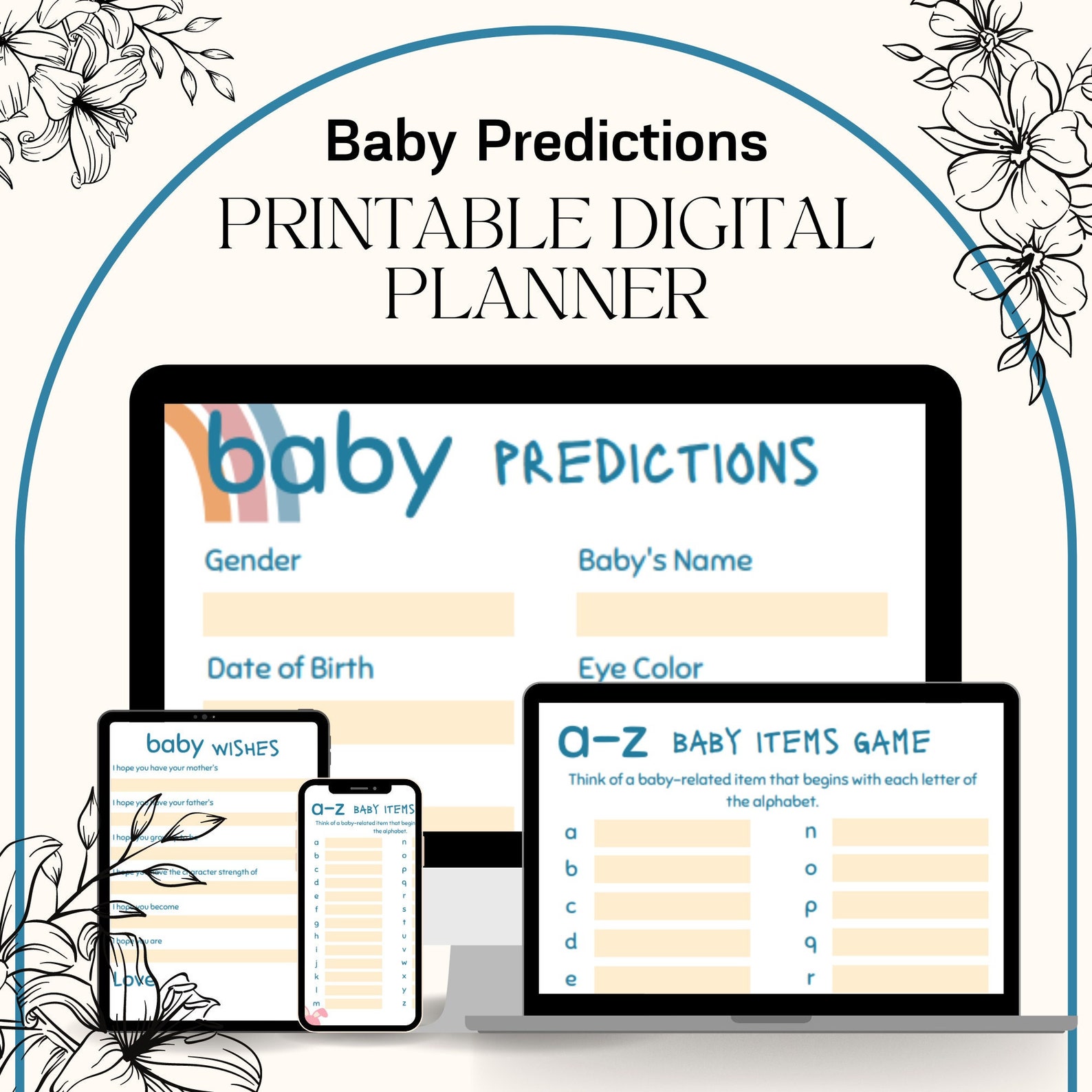Baby Predictions and Advice Cards, Baby Shower Prediction Game, Baby ...