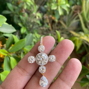 925 Sterling Silver Cross Pendant with Round AAA Super cut CZ on Independence Day Sale.