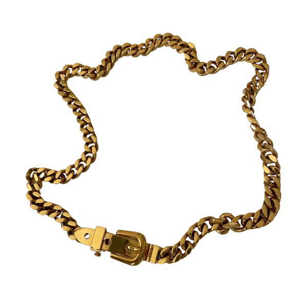 Vintage 1970s GUCCI Gold Chain Buckle Belt - image 3