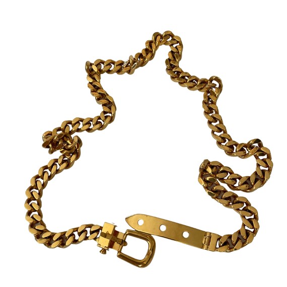 Vintage 1970s GUCCI Gold Chain Buckle Belt - image 4