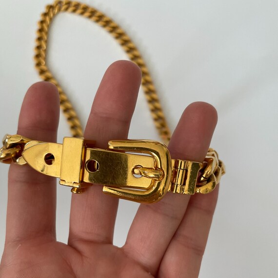 Vintage 1970s GUCCI Gold Chain Buckle Belt - image 5