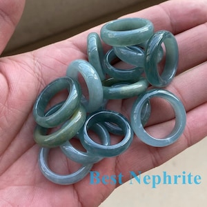 Transparent Natural Green Blue Guatemalan jadeite ring Grade A jade jewelry gift Custom engagement ring Guatemala stone Handmade jade