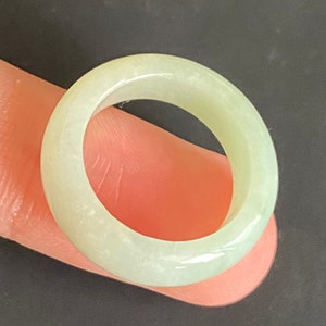 17.3mm Natural jadeite ring Burma jade Myanmar Grade A jade Type A jadeite jewelry gift Custom engagement ring White jade 翡翠A货戒指