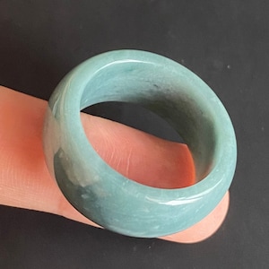22.8mm Natural jadeite ring Burma jade Myanmar Grade A jade Type A jadeite jewelry gift Custom engagement ring White jade 翡翠A货戒指