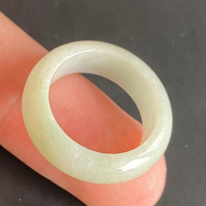 17.0mm Natural jadeite ring Burma jade Myanmar Grade A jade Type A jadeite jewelry gift Custom engagement ring White jade 翡翠A货戒指