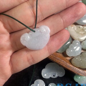 Type A jadeite Ruyi Natural Grade A Green Jade Burma Jadeite Beads Baby girl hand Carved ,Myanmar DIY Earrings Jewelry gift Jade supplies
