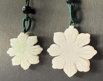 Filipino Sun Jade Necklace Jadeite Real white Grade A Jade Philippine sunflower Beads Jewelry DIY pendant gift flower Jade supplies