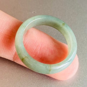 20.0mm Natural jadeite ring Burma jade Myanmar Grade A jade Type A jadeite jewelry gift Custom engagement ring White jade 翡翠A货戒指