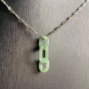 Triple ring links Natural Grade A Jade round donut Beads Burma Myanmar Jadeite Jewelry With S925 chain DIY Earrings Jewelry gift