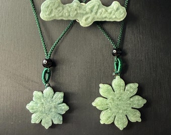 Filipino Sun Jade Necklace Jadeite Real Black Grade A Jade Philippine sunflower Beads Jewelry DIY pendant gift flower Jade supplies