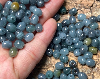 Beautiful Oval Guatemala Jadeite Grade A Jade Donut Spacer  Beads Jewelry DIY Earrings doughnut  Jewelry gift Guatemalan Jade supplies