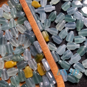 Micro Water bottle Icy Natural Blue Grade A Jade Spacer Beads Guatemala Jadeite Jewelry DIY Earrings Jewelry gift Guatemalan Jade supplies