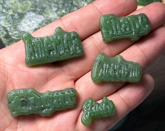Custom Nameplate Real Nephrite jade Beads customize comany logo pendant greenstone green jade Charm letter Signature Maori Pounamu Necklace