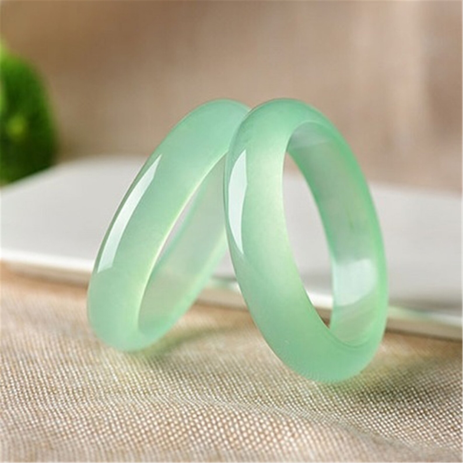 5464mm Natural Pure Green Agate jade hand carved real A stone Etsy