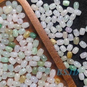 Barrel Natural Grade A Jade Spacer Round Beads Burma Myanmar Jadeite Jewelry DIY Earrings Jewelry gift Jade supplies