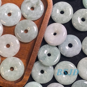 Donut Natural Grade A Jade Spacer Round Beads Kid baby Burma Myanmar Jadeite doughnut Jewelry DIY Earrings Jewelry gift Jade supplies