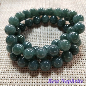 Pulseira de jadeite guatemalteca azul natural transparente, 10mm, contas redondas, grau a, joia feminina, presente, corrente masculina, pedra da guatemala imagem 5