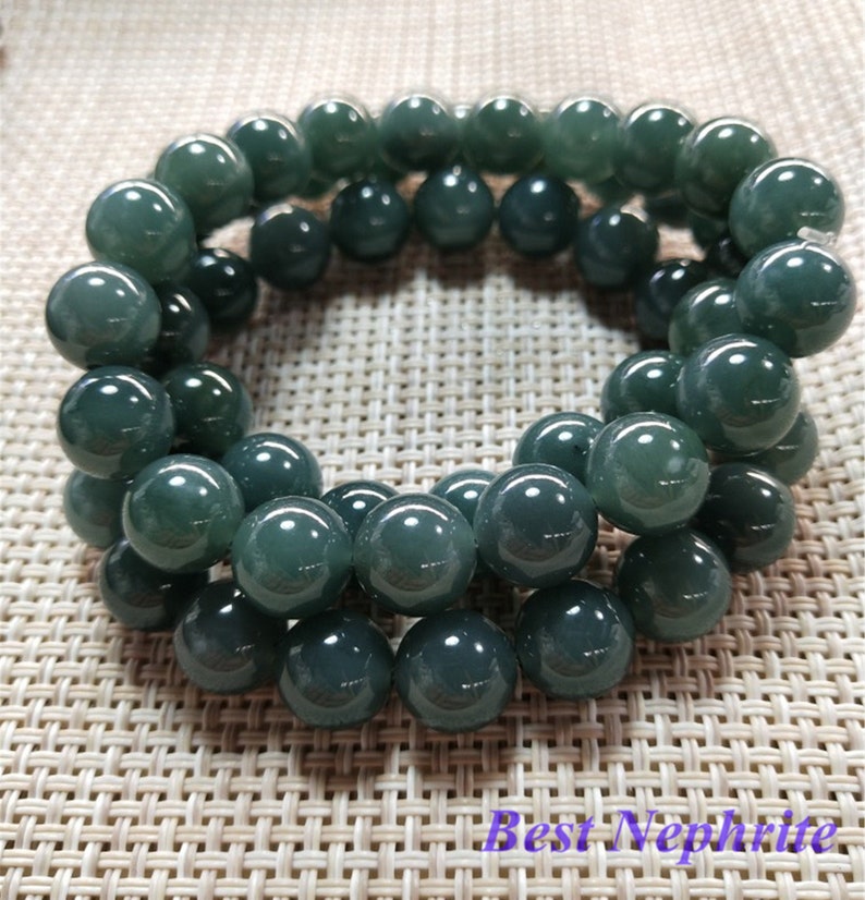 Pulseira de jadeite guatemalteca azul natural transparente, 10mm, contas redondas, grau a, joia feminina, presente, corrente masculina, pedra da guatemala imagem 5