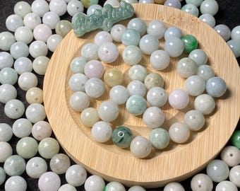 Natural Certified Grade A Jadeite 13mm Round Bead Bracelet 7.5” – Green & Silver