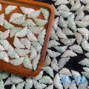 Type A jadeite Butterfly Natural Grade A Green Jade Burma Jadeite Beads Baby girl Myanmar DIY Earrings Jewelry gift Jade supplies