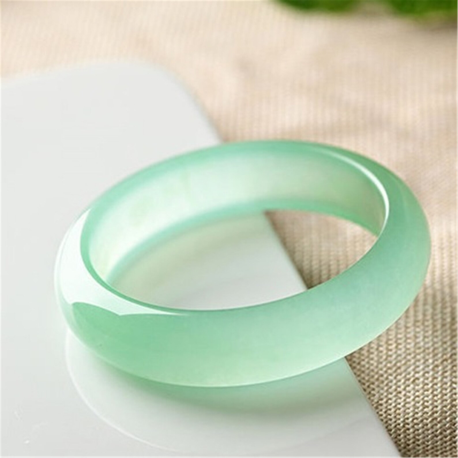 5464mm Natural Pure Green Agate Jade Hand Carved Real A Stone Etsy