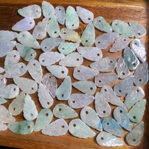 Leaf Natural Grade A Jade Spacer Round Beads Burma Myanmar Jadeite Jewelry DIY Earrings Jewelry gift Jade supplies