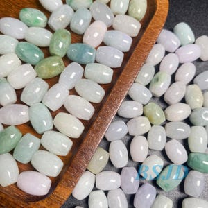 Barrel Natural Grade A Jade Spacer Round Beads Burma Myanmar Jadeite Jewelry DIY Earrings Jewelry gift Jade supplies