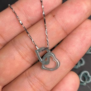 Double Heart links Guatemala Jadeite Blue Grade A Jade rings  Beads Jewelry DIY Earrings With S925 chain Guatemalan Jade supplies