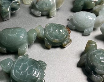 Turtle Natural Jadeite pendant beads Burma jade Grade a jade DIY Earrings Chain Necklace jewelry gift