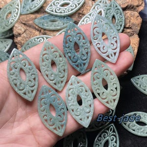 Cat eye cut Natural Grade A Jade Spacer Round Beads Burma Myanmar Jadeite Jewelry DIY Earrings Jewelry gift Jade supplies