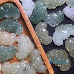 Bat Natural Grade A Jade Beads Kid baby Burma Myanmar Jadeite gourd Jewelry DIY Earrings Jewelry gift Burmese Jade supplies