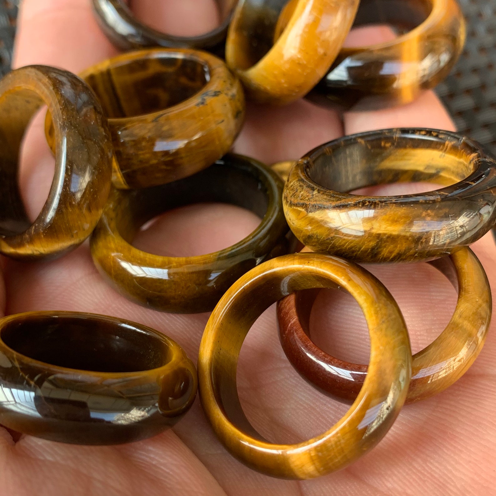 US size 612 Natural Tiger eye jade stone hand carved real A Etsy